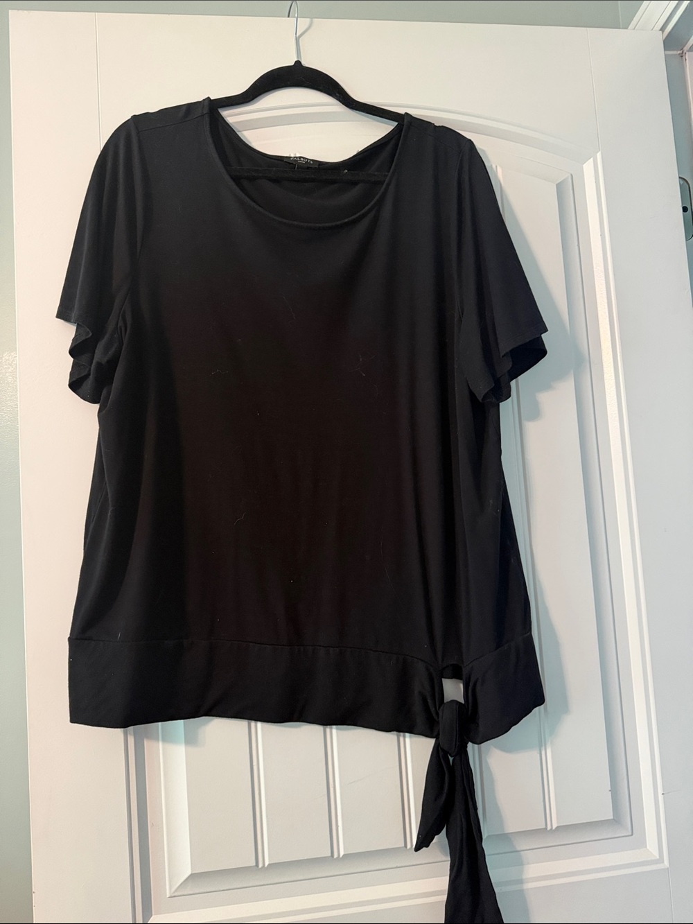 Talbots Black Short-Sleeve Tie-Hem Tee